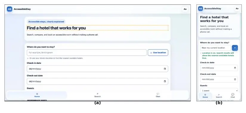 Structured accessibility checklist on a hotel detail page, listing specific features rather than a generic accessible-room label.
